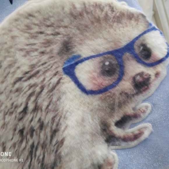 Cute white and blue hedgehog t-shirt - Picture 4 of 4